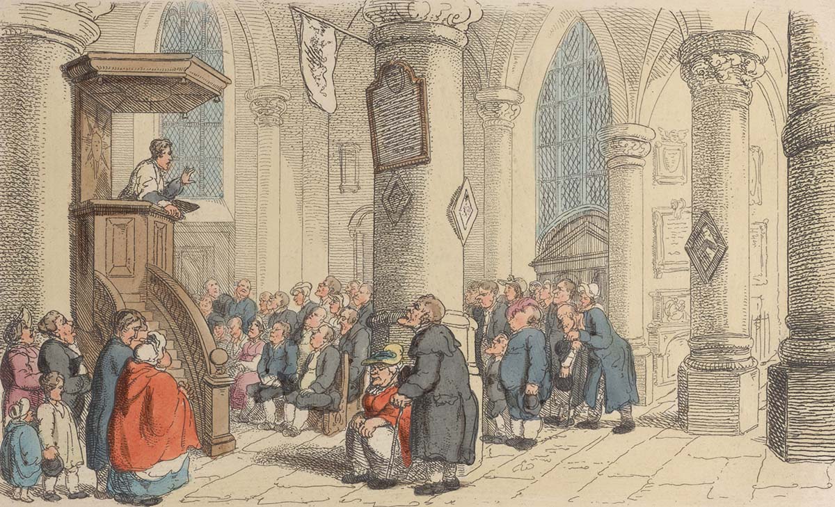 Plate 38, from 'World in Miniature', 1816, Thomas Rowlandson. Metropolitan Museum of Art.