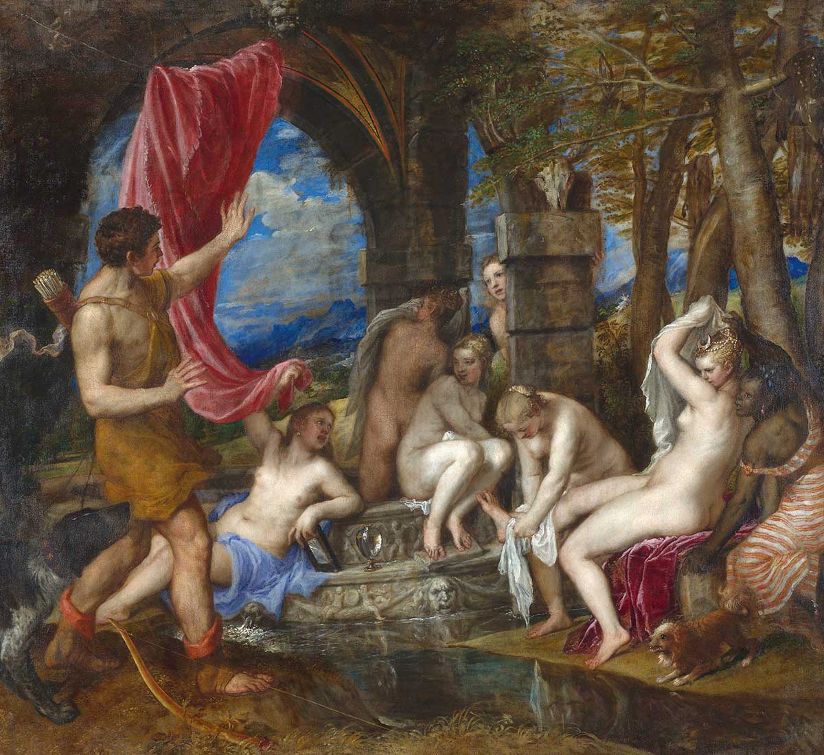 Diana and Actaeon, by Tiziano Vecellio (Titian), 1556-59, National Gallery and National Galleries of Scotland.