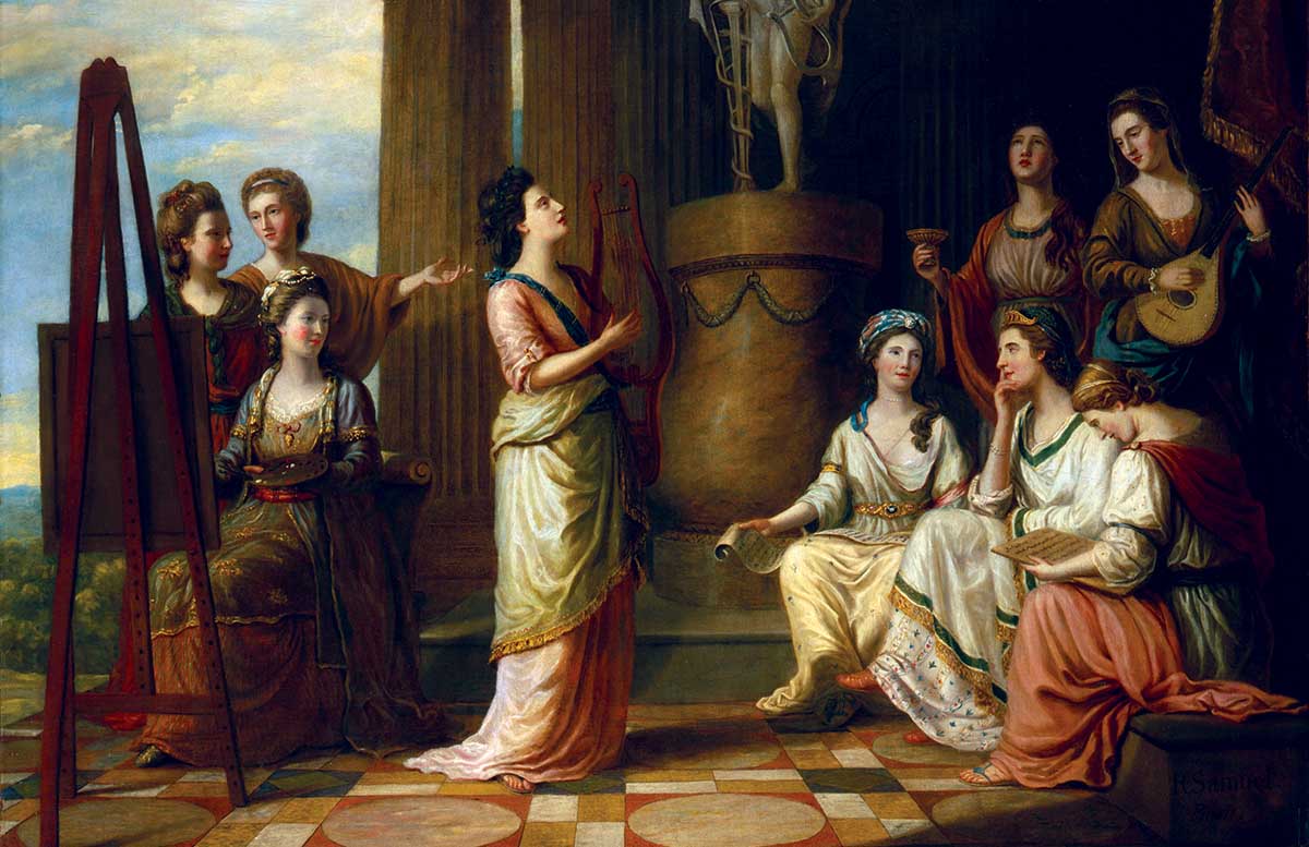 Portraits in the Characters of the Muses in the Temple of Apollo, by Richard Samuel (1778) © National Portrait Gallery, London