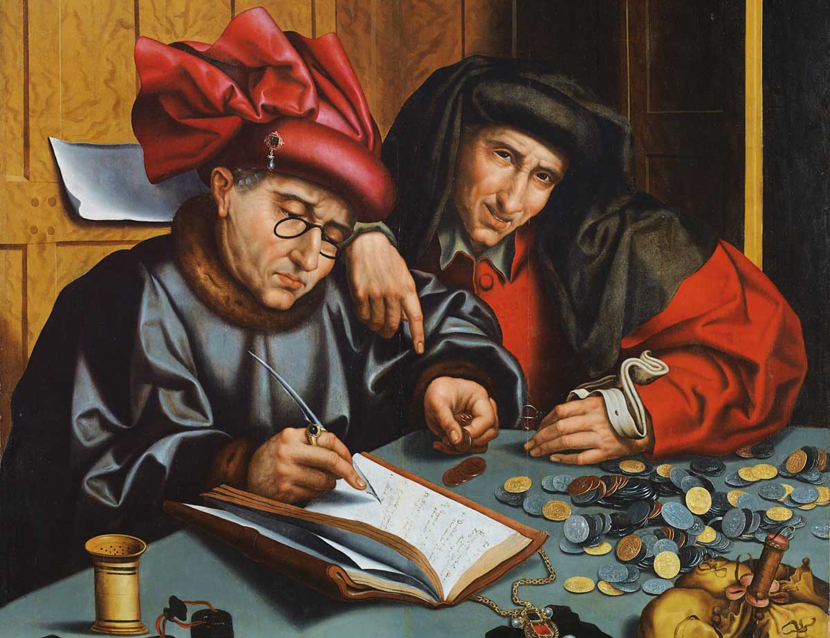 The Money Changers, Marinus van Reymerswaele (follower of), c. 1548. Wiki Commons.