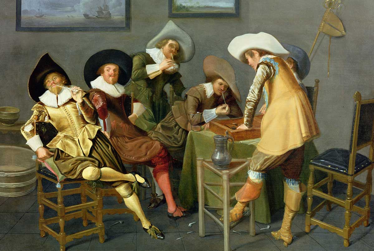 Cavalier attitudes: Royalists in a tavern, by Dirck Hals, 17th century © Johnny van Haeften / Bridgeman Images.
