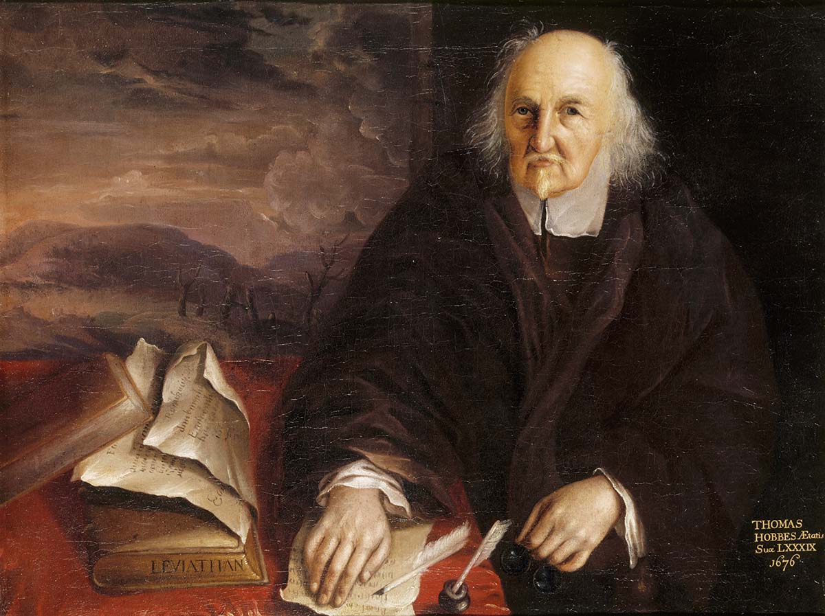 The philosopher Thomas Hobbes in 1676 Hardwick Hall, Derbyshire. English, 17th century.