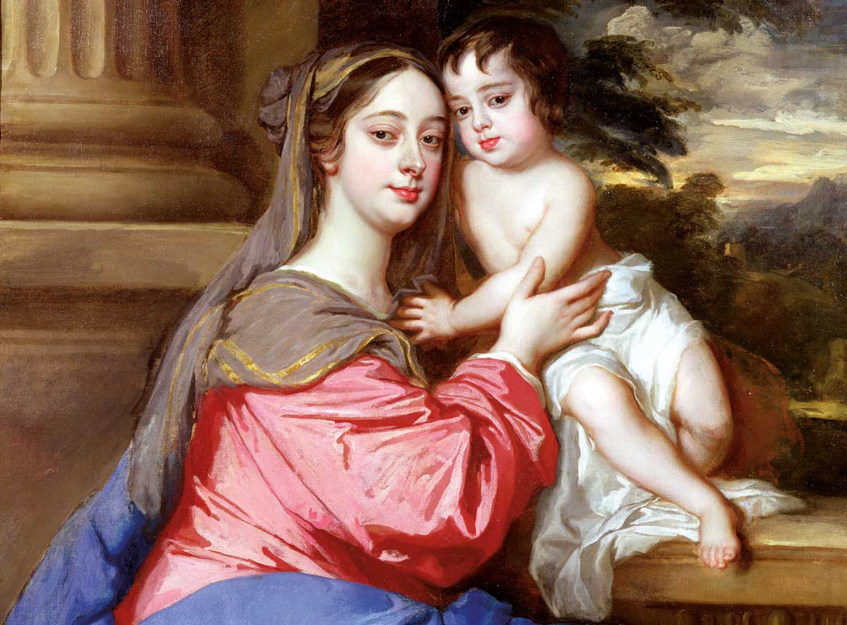 Barbara Villiers, Duchess of Cleveland with her son, possibly Charles FitzRoy, by Peter Lely, c.1664. Philip Mould & Company/Bridgeman Images.