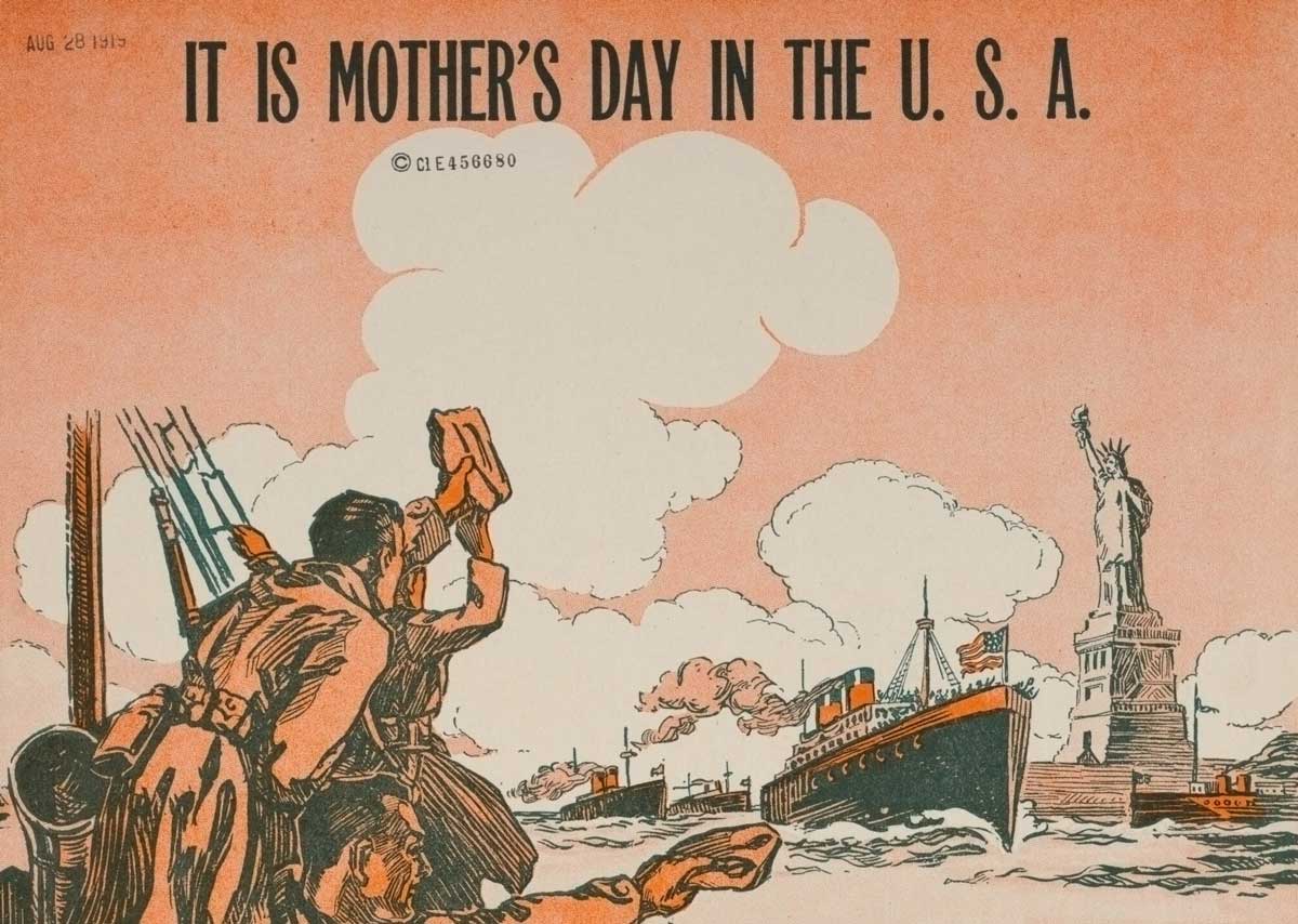 'It is Mother's Day in the U.S.A', detail from sheet music, 1919. Library of Congress.