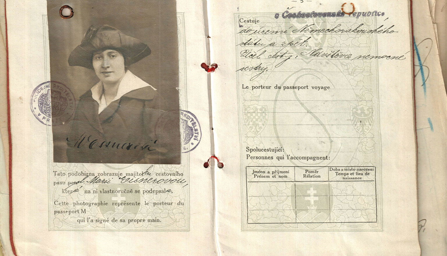 Marie Schmolka’s identity card. Courtesy Czech National Archives.