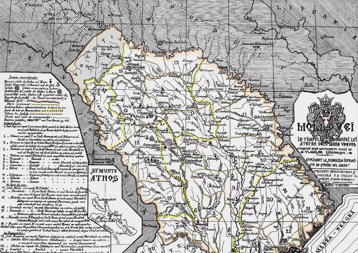 Map of Moldova under Stephen III (r. 1457 – 1504).