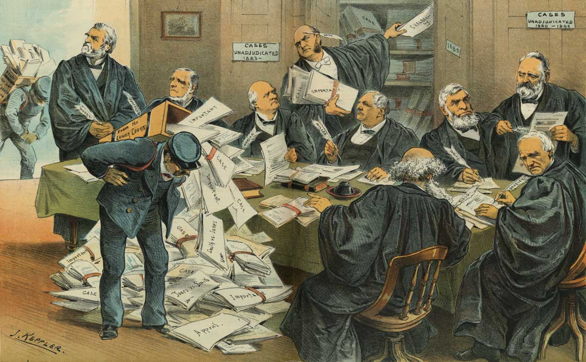 'Our Overworked Supreme Court', 1885, J. Keppler. Library of Congress.