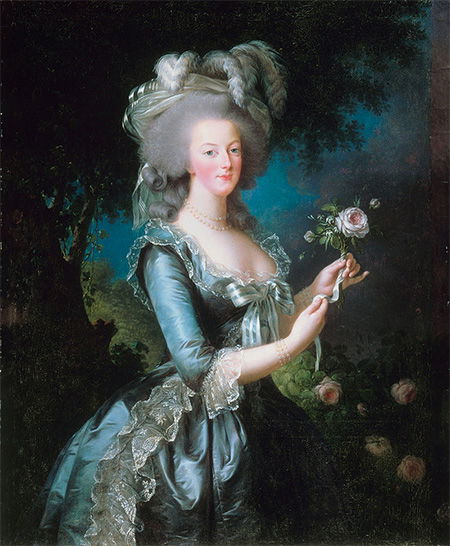 Marie Antoinette with the Rose. Portrait by Louise Élisabeth Vigée Le Brun, 1783.