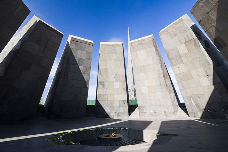 The Eternal Flame, at the Armenian Genocide Memorial, at Tsitsernakaberd, Yerevan.