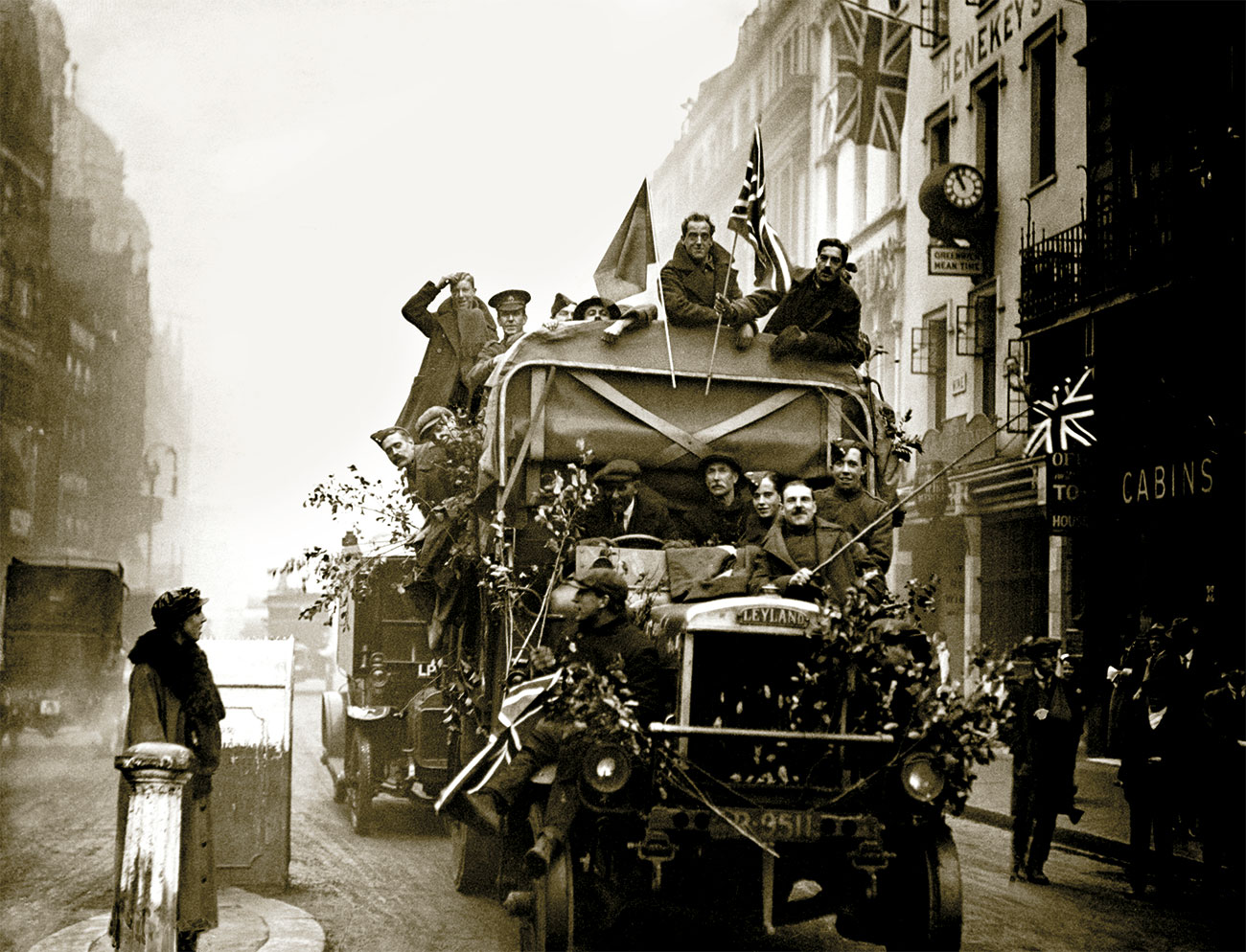 Armistice celebrations in London, 11 November 1918.