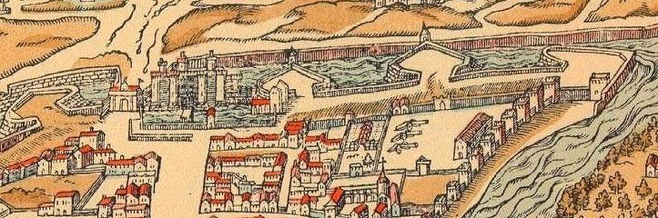 A depiction of the Bastille and neighbouring Paris in 1575.