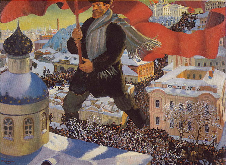 Boris Kustodiev's 1920 painting "Bolshevik"