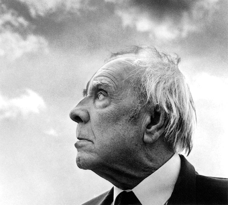 Head in the clouds: Jorge Luis Borges in Palermo, Sicily, 1984.