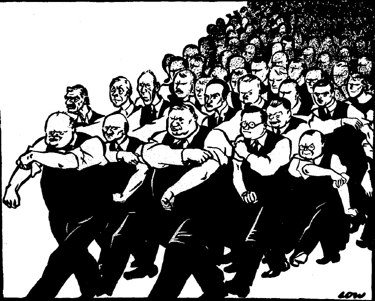 David Low's famous cartoon, published on 14th May1940, disguises the differences of political principle that existed within the coalition government