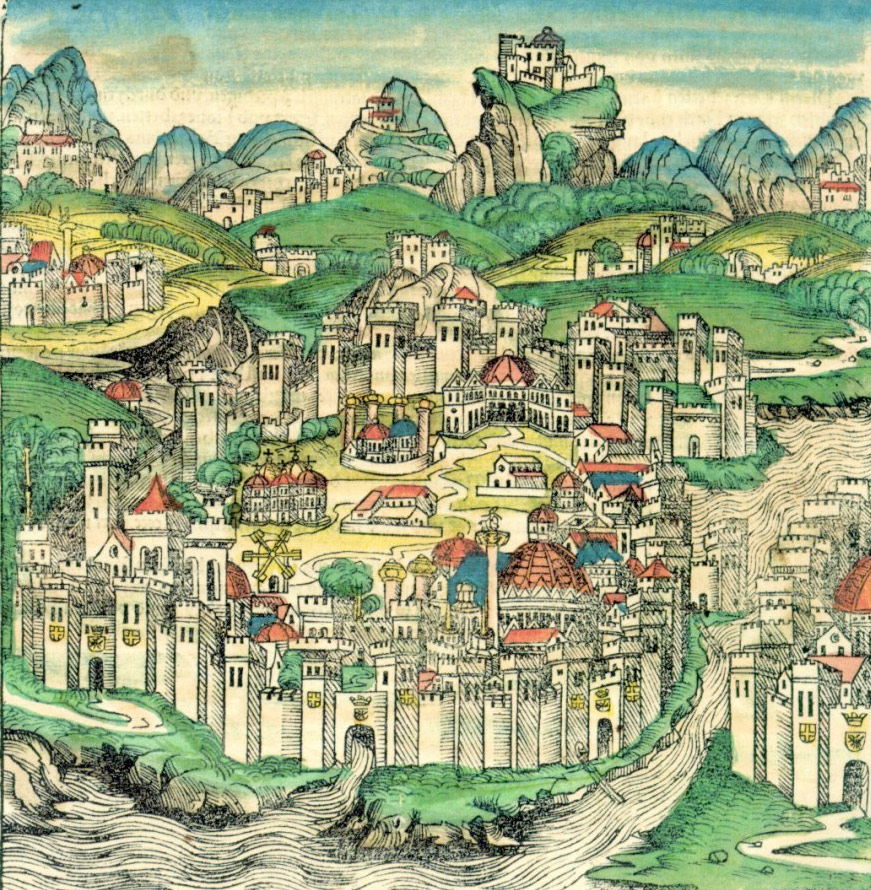 Page depicting Constantinople in the Nuremberg Chronicle published in 1493