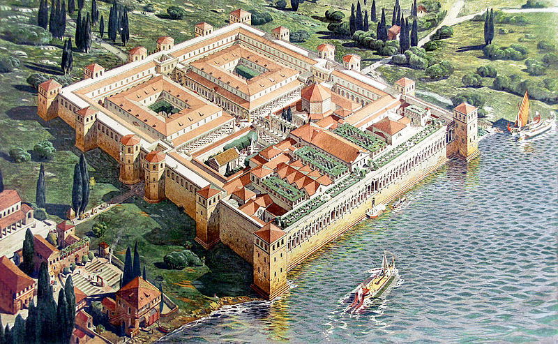 Reconstruction of Diocletian's Palace in its original appearance upon completion in AD 305 (viewed from the south-west)