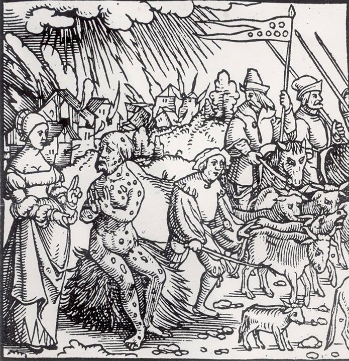 14th-century  English engraving on the Black Death.