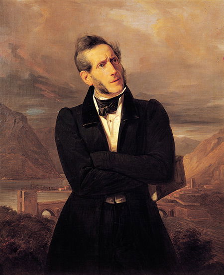 Portrait of Alessandro Manzoni, with Views of Lecco by Giuseppe Molteni and Massimo d’Azeglio, 1835.