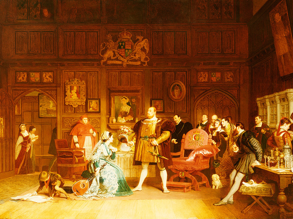 Henry VIII and Anne Boleyn Observed by Queen Katherine (1870), by Marcus Stone.
