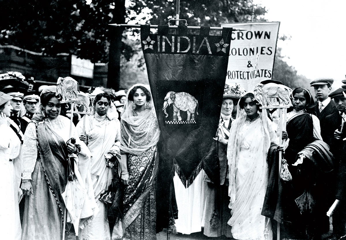 Indian suffrage campaigners on the Women’s Coronation Procession, London, 1911.