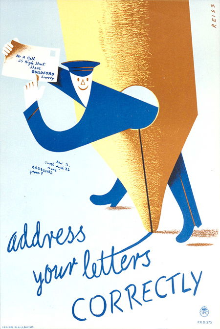 Helpful hints: a public information poster issued by the Post Office, 1950. The British Postal Museum and Archive