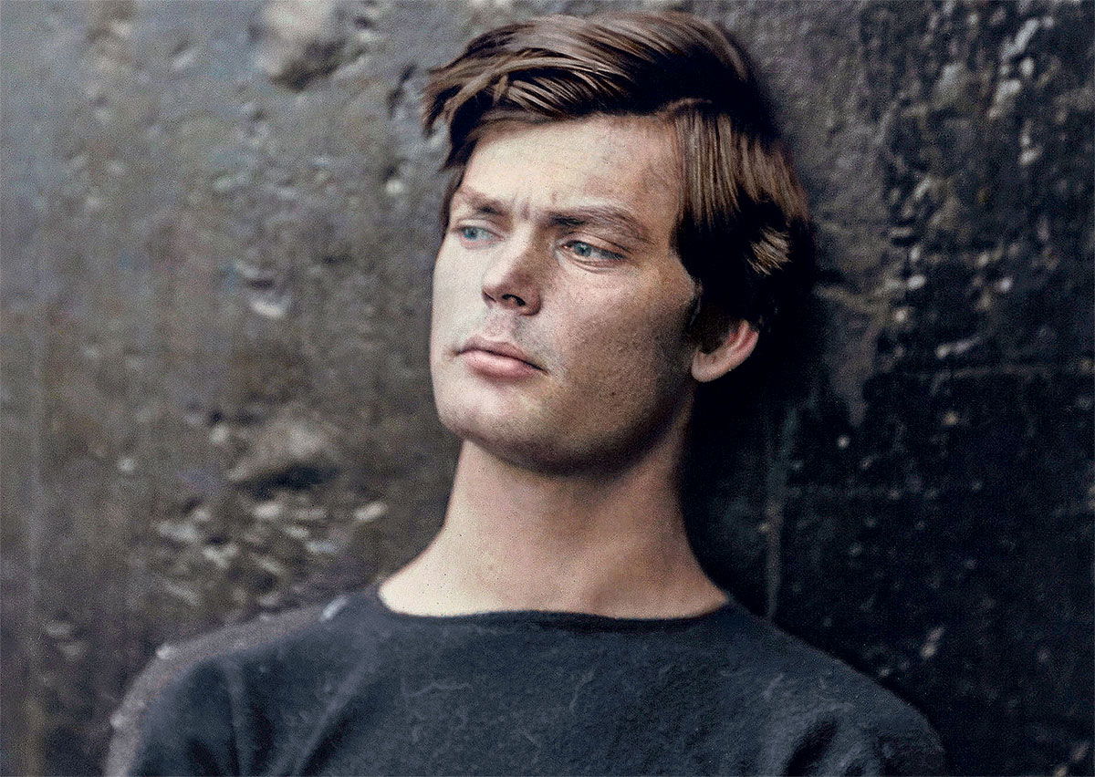Model villain: Lewis Powell, 1865, colourised by Marina Amaral. © Library of Congress. Colourised by Marina Amaral.
