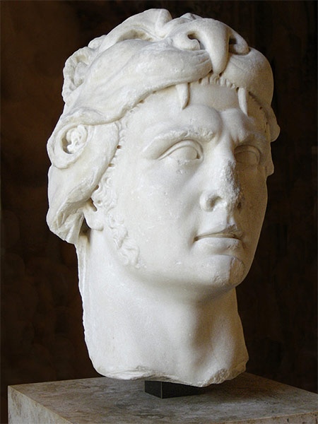 Portrait of the king of Pontus Mithridates VI as Heracles. Marble, Roman imperial period (1st century).