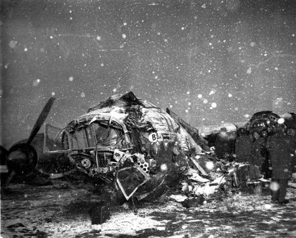 The wreckage of the plane