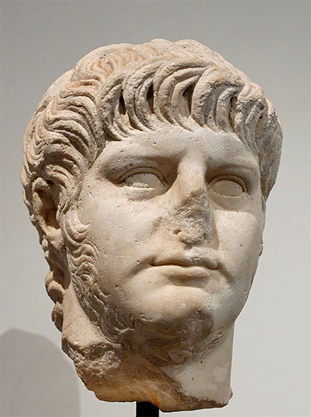 A marble bust of Nero, Antiquarium of the Palatine.