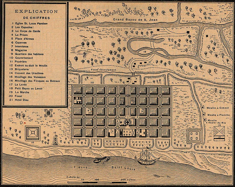 Map of New Orleans, 1728.