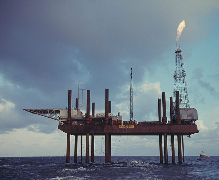 Makeshift: the Sea Gem in position in the North Sea