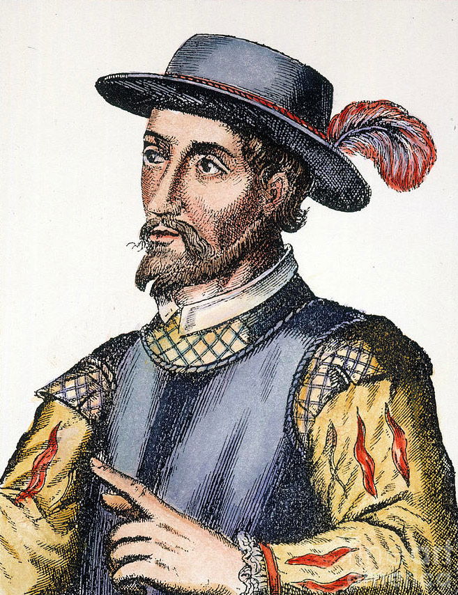 17th century engraving of Ponce de León.