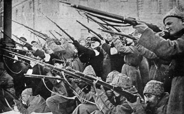 Soviets attacking the Czar's police in the early days of the March Revolution