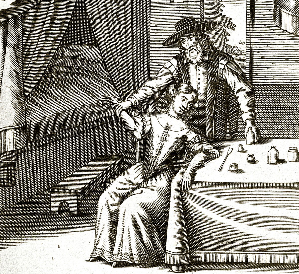 Frontispiece from Paul Barbette’s The Practice of the Most Successful Physitian (sic), engraving by Frederick Hendrik van Hove, 1675. Wellcome Collection. Public Domain.