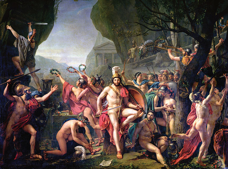 Jacques-Louis David Leonidas at Thermopylae, 480 BC (1814), Louvre, Paris.