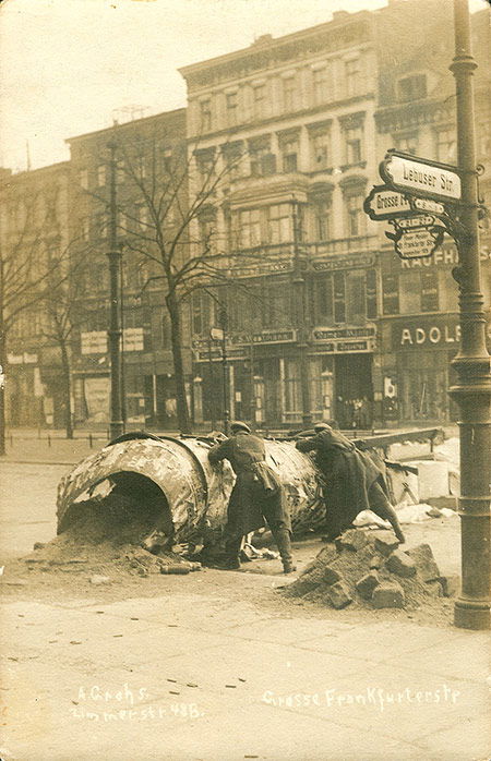 January 1919: Barricade in Berlin during the uprising