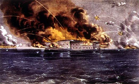 Bombardment of Fort Sumter by Currier & Ives (1837–1885).