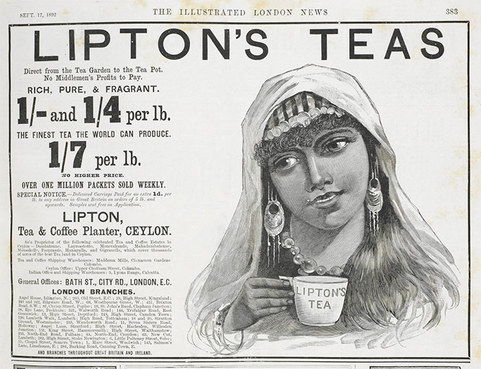 Advertisement for tea in The Illustrated London News, September 1892