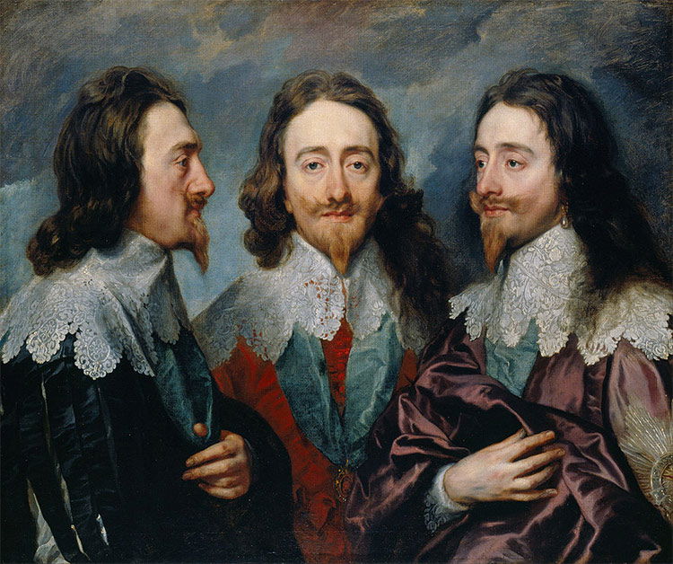 Charles I in Three Positions by Anthony van Dyck, 1635–36