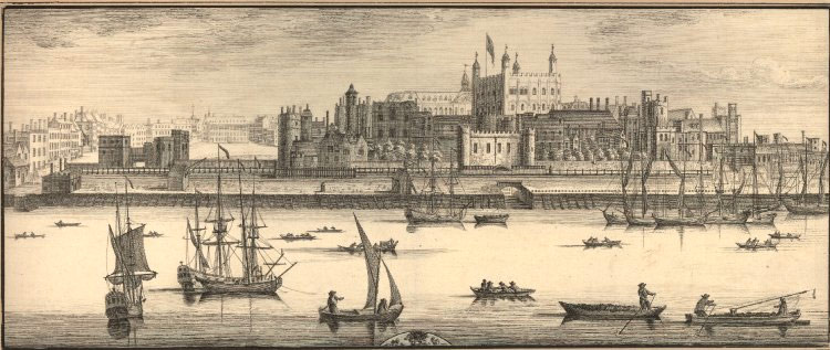 An engraving of the Tower of London in 1737 by Samuel and Nathaniel Buck
