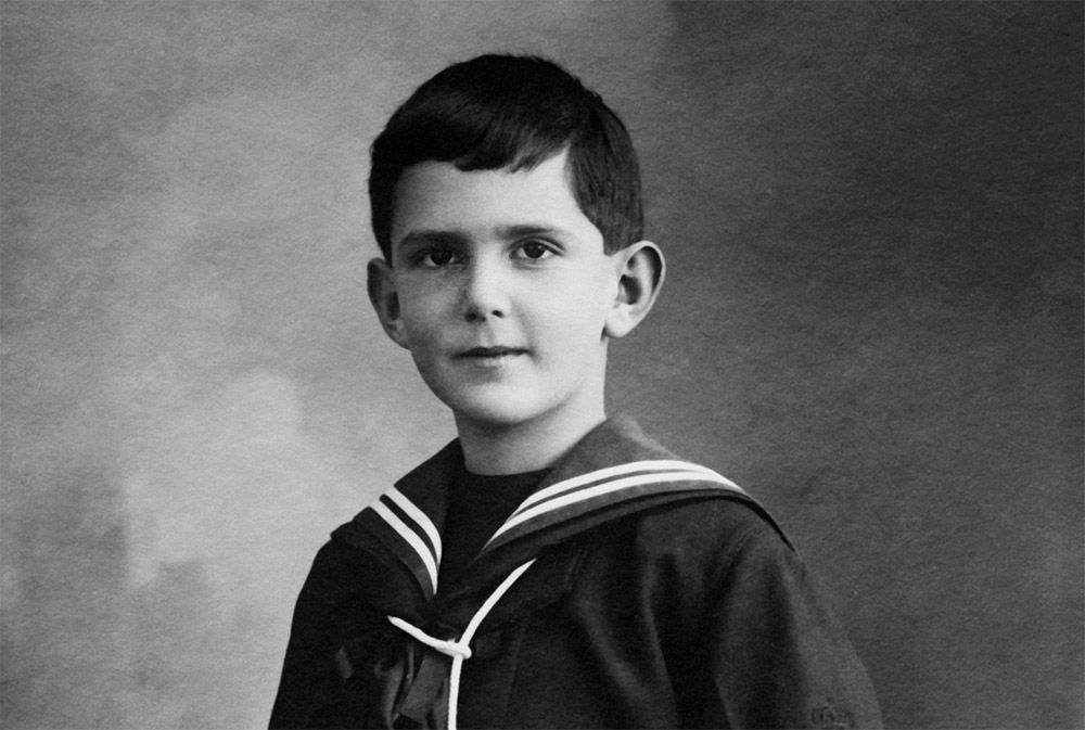 The future king as a young boy.