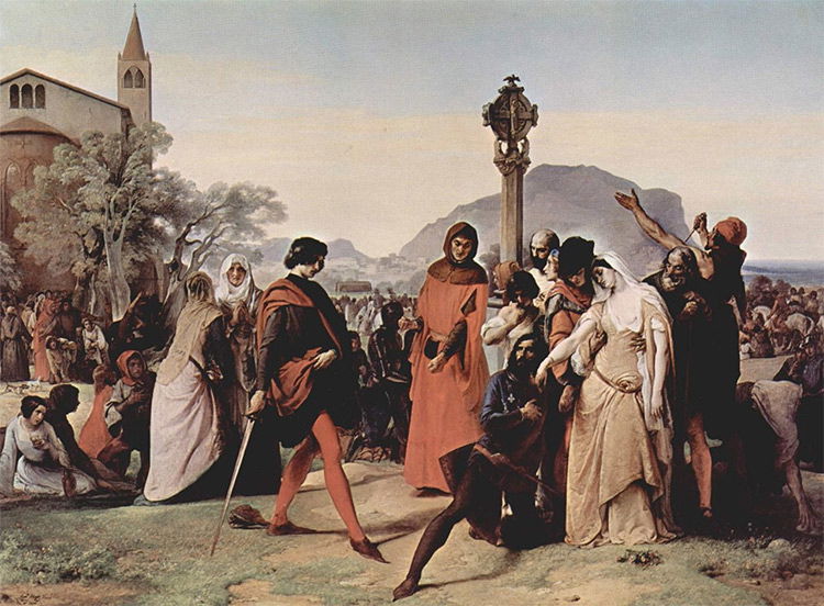 Sicilian Vespers (1846), by Francesco Hayez