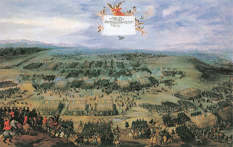 Contemporary painting showing the Battle of White Mountain (1620)
