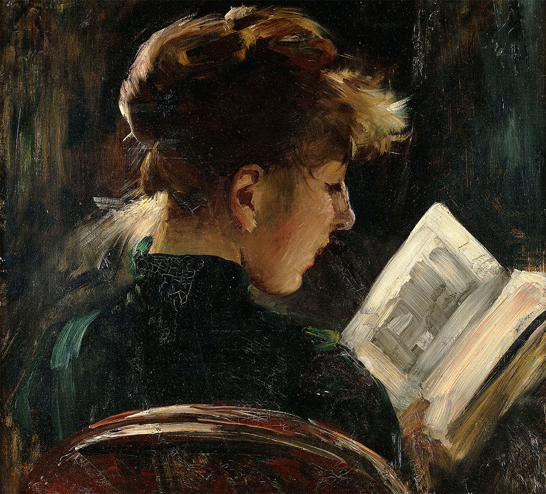 Impartial reviewer: Woman Reading, by Lovis Corinth, 1888.