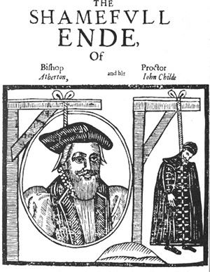 John Atherton, Bishop of Waterford and Lismore, was hanged for sodomy under a law that he had helped to institute; his proctor John Childe was also hanged. Anonymous pamphlet, 1641.