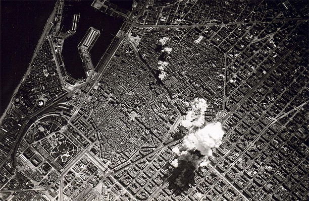 Bombing in Barcelona, 1938.