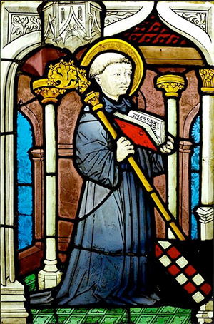 Stained glass representing St. Bernard of Clairvaux. Upper Rhine, ca. 1450.