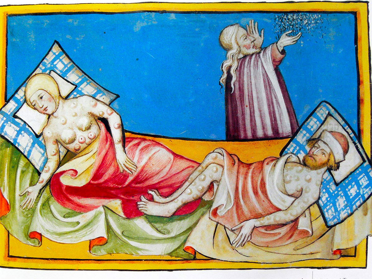 Miniature of smallpox from the Toggenburg Bible