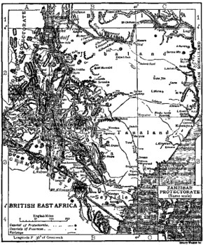 Map of British East Africa in 1911.