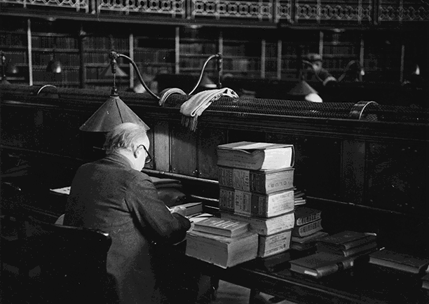 In search of the truth: a scholar at work in the British Museum Reading Room, 1952